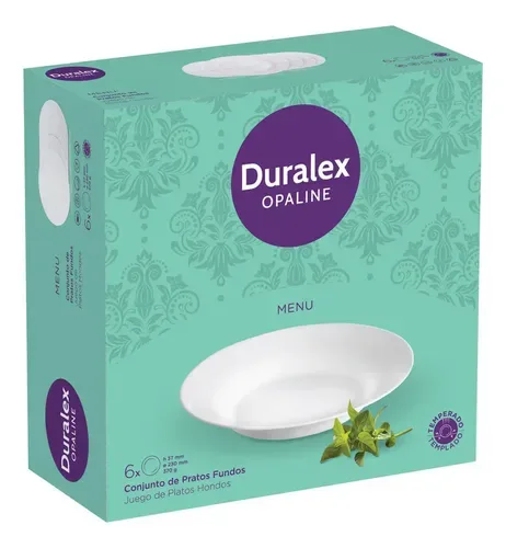 Prato Fundo Opaline 6 Unidades - Duralex Menu -nadir
