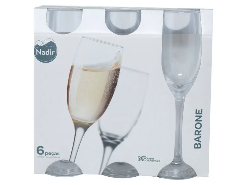 Conjunto Taca Champanhe 190ml - 6 Unidades - Barone
