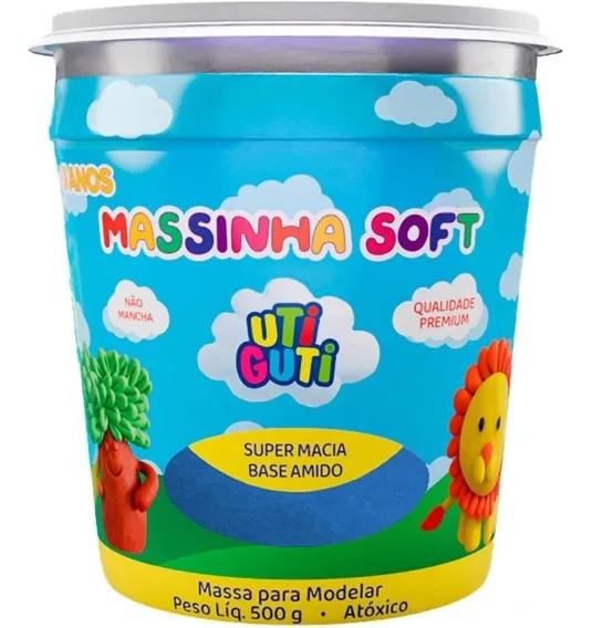 Massinha de Modelar 500g - Azul - Uti Guti