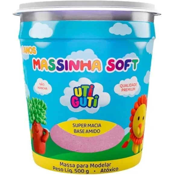 Massinha de Modelar 140g - Rosa - Uti Guti
