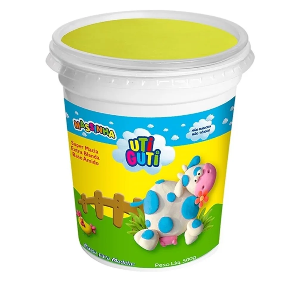 Massinha de Modelar 500g - Amarelo - Uti Guti