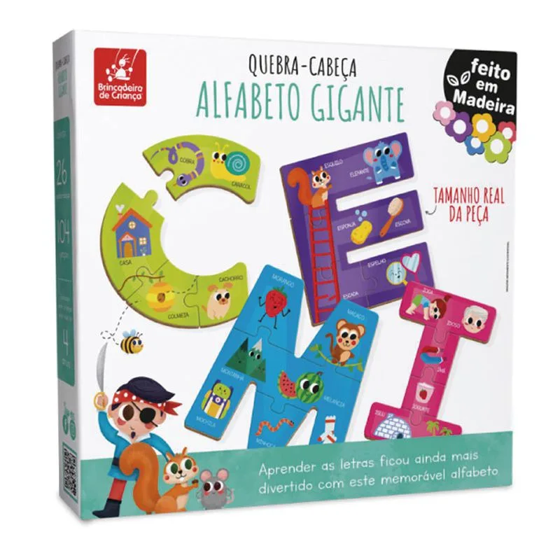 Quebra Cabeca - 104 Pecas - Alfabeto Gigante