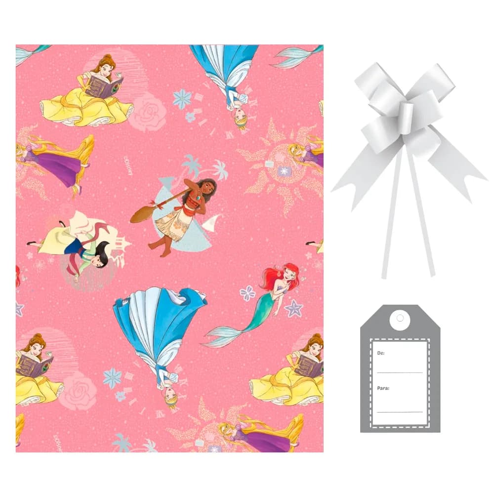 Papel de Presente 70x100cm - Princesas