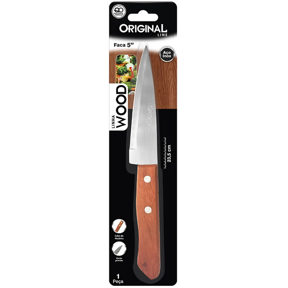 Faca de Cozinha 5 Polegadas - Linha Wood