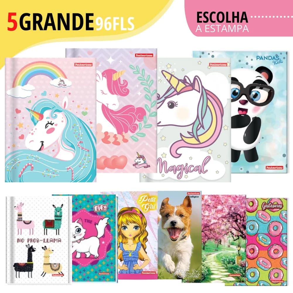 Caderno Brochura 96 Folhas - Decorado