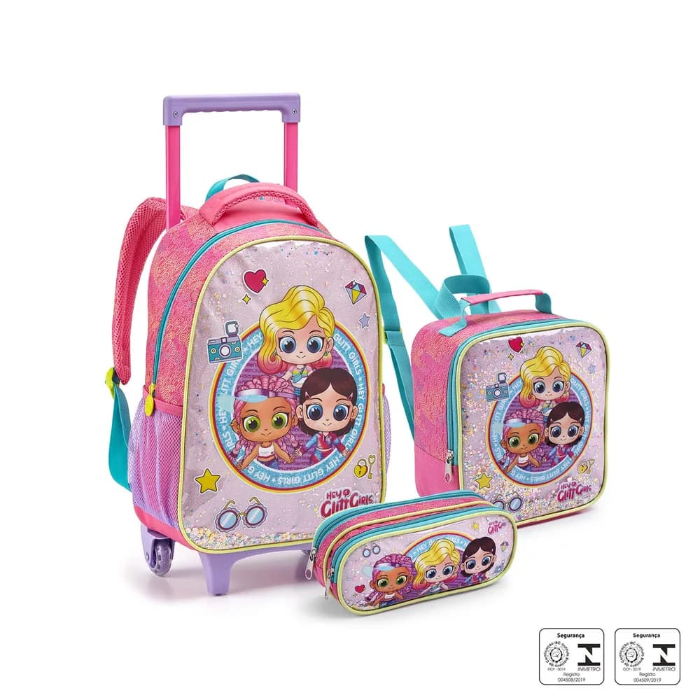 Mochila Com Carrinho - Hey Glitt Girls
