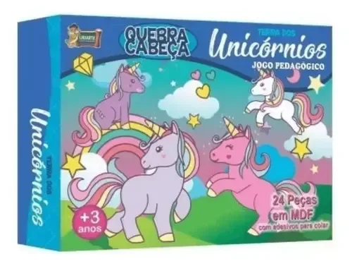 Quebra Cabeca 24pecas + 4 Livros - Unicornios