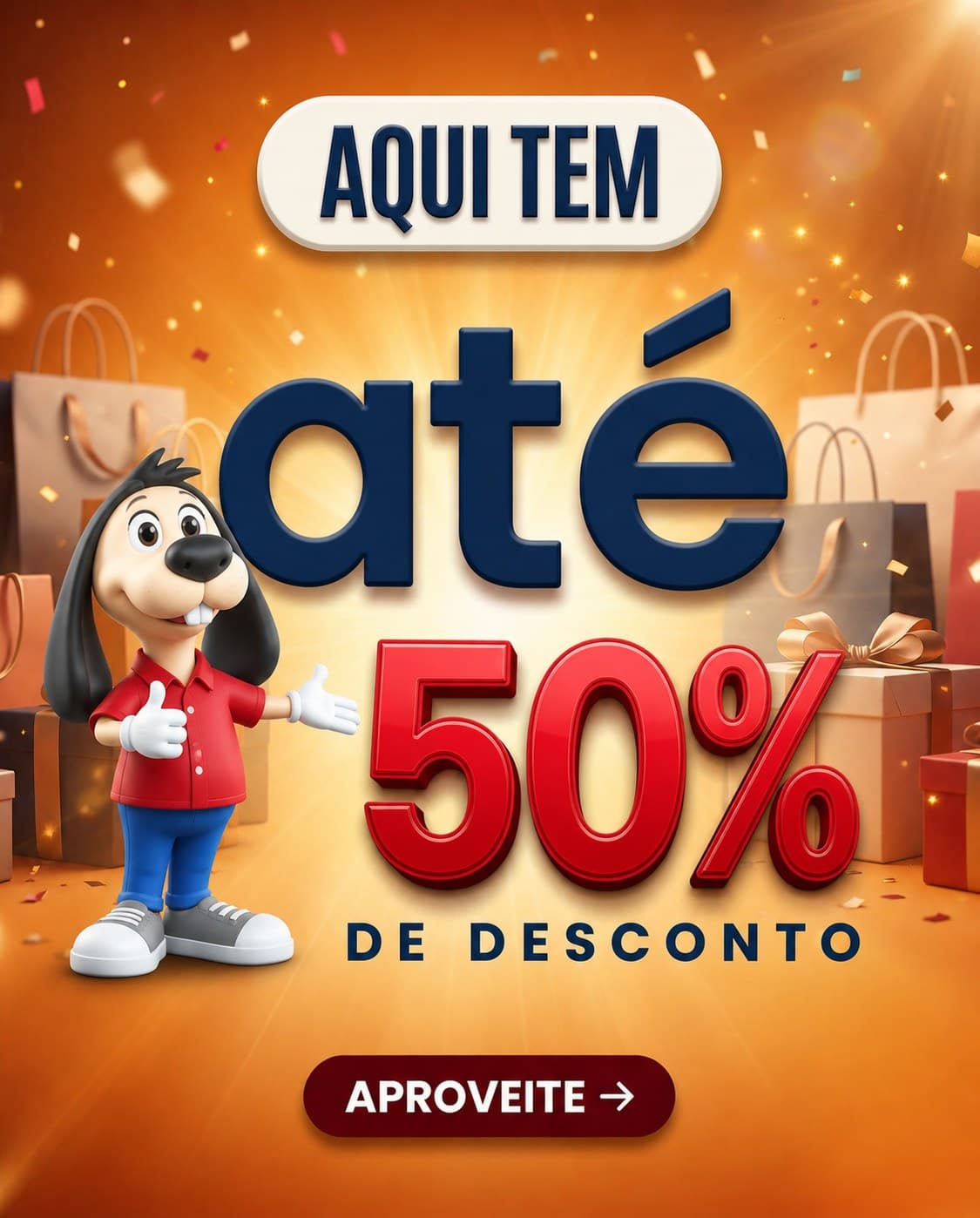 Aqui tem até 50% de desconto